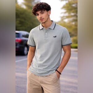Hollister Green Polo Advanced Stretch Short Sleeve Classic Size Small